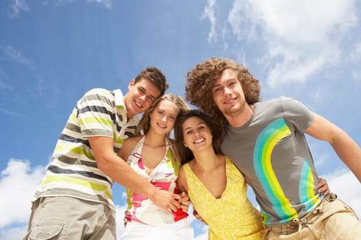 Group Of Friends Having Fun On Summer Beach