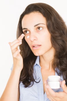 Facial care of a woman