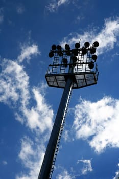 Floodlight mast at the ski jump