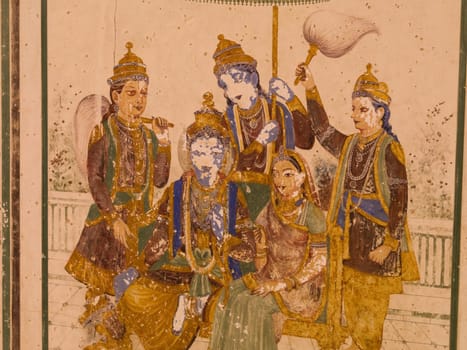 Wall fresco, Jaipur, Rajasthan, India