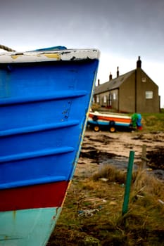 Weathered boat hull, Boulmer, Northumberland, England