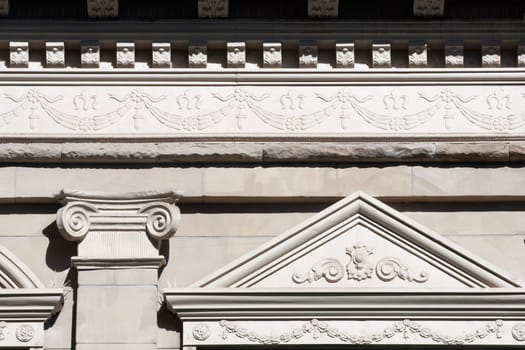 Detail of bank exterior, Calgary, Alberta, Canada