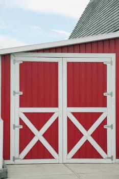 alberta, canada red barn with white trim