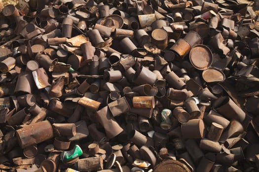 pile of rusted cans, siwa, egypt