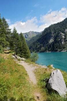 trail by the alpine lake
