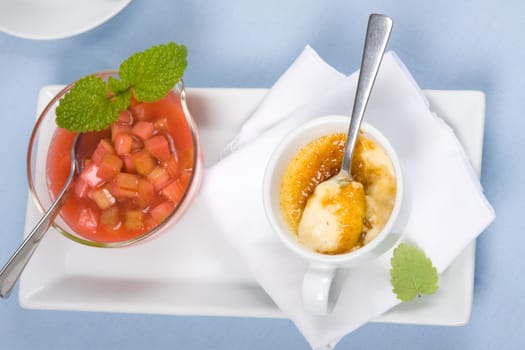 Rhubarb with cream