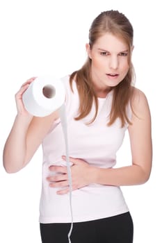 Woman with toilet paper