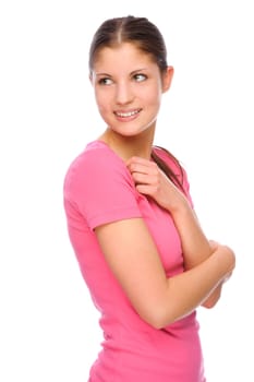 happy woman without isolated