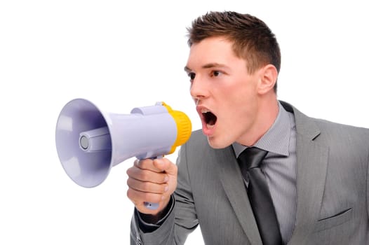 Businessman with megaphone
