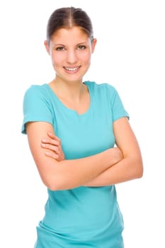 happy woman without isolated