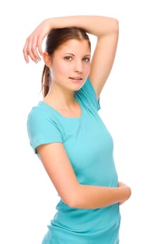 happy woman without isolated