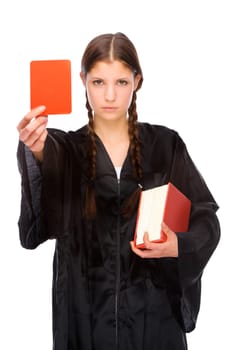 Lawyer with red card