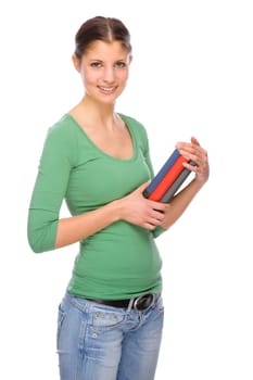 Schoolgirl with books