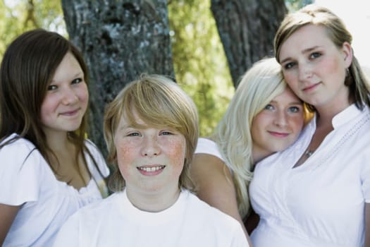 Portrait of four siblings