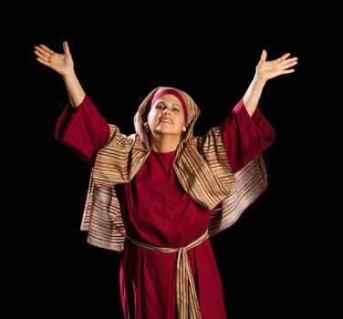 woman dressed as mary, mother of jesus