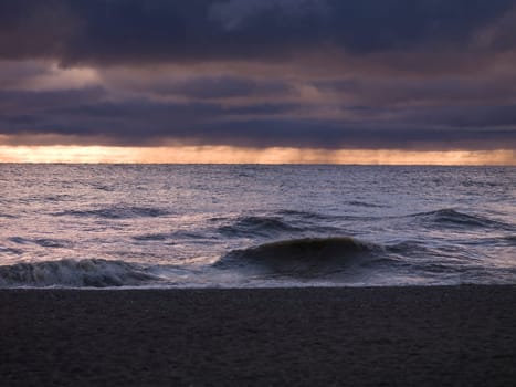 Stormy waves on Lake Winnipeg, Gimli, Manitoba, Canada