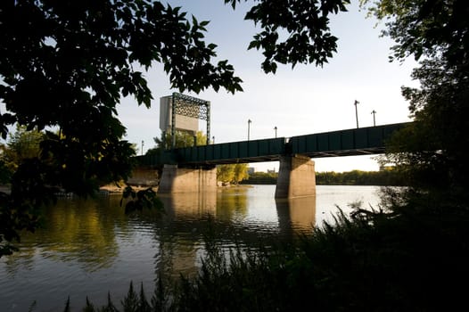Bridge over Assiniboine River, Manitoba, Canada