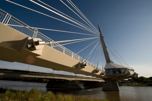 Pedestrian bridge, Esplanade Riel, Winnipeg, Manitoba, Canada