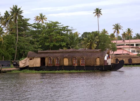 Houseboat on Kerala backwaters, Alleppey, Kerala, India