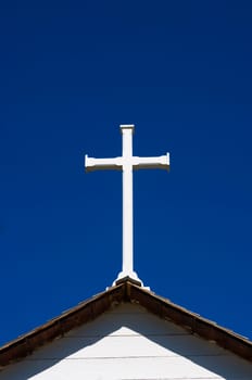 Cross on steeple of church