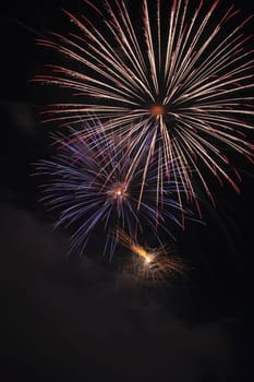 crowsnest pass, alberta, canada  fireworks show called 'thunder in the valley'