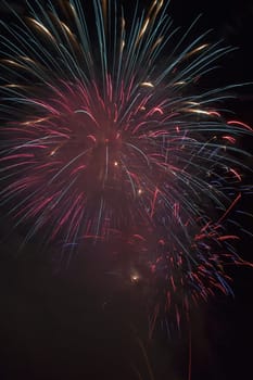 crowsnest pass, alberta, canada  fireworks show called 'thunder in the valley'