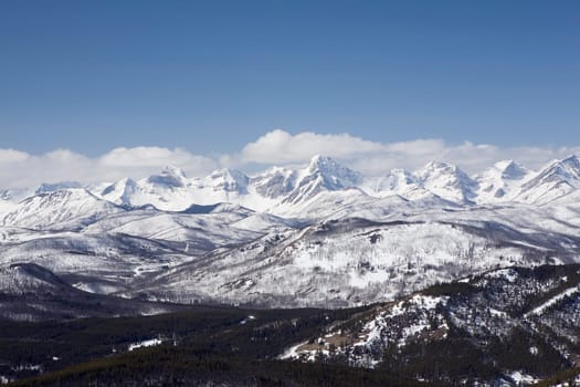 alberta, canada  view of the front range mountains and foothills from carbondale hill
