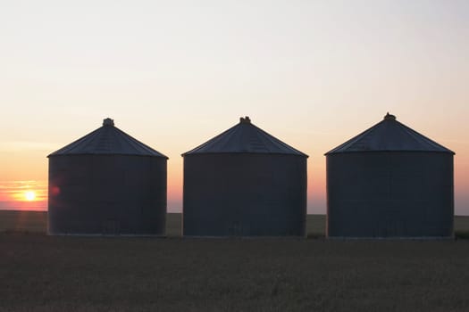 Silhouette of silos