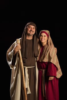 people dressed as mary and joseph