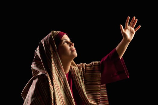 woman depicting mary, mother of jesus
