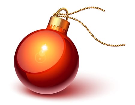 Shiny red christmas ornament