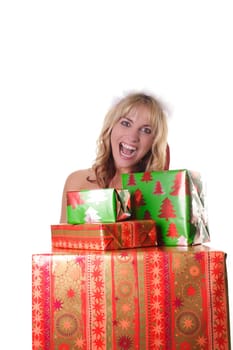Woman with Christmas gifts