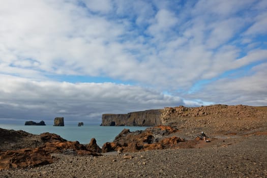 Lundadrangur Rock Arch in Dyrholaey, Iceland