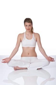 Fitness - Young woman in yoga position