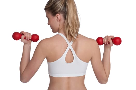 Fitness - Young sportive woman exercise with weights