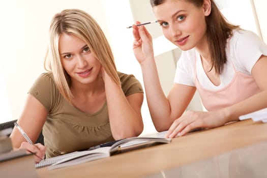 Student series - Two friends studying together