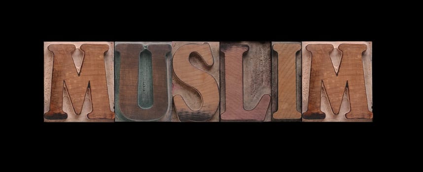 Muslim in old letterpress wood type