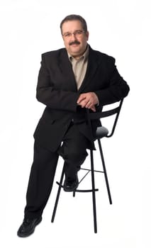 Mature Man on White Background