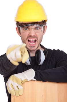angry construction worker