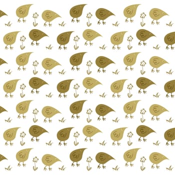 stylized funny chickens