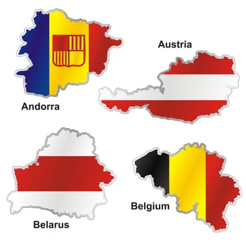 isolated international flag in map shape