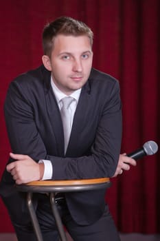 actor with microphone