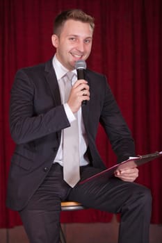 announcer on stage