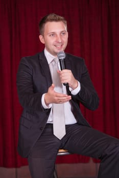 comedian talking with audience