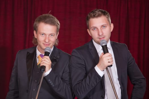 two men on stage
