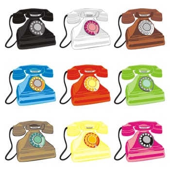 isolated retro phones