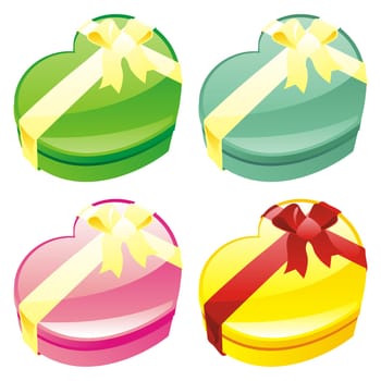 gift boxes in heart shape