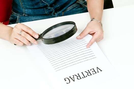 Woman with contract