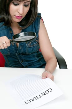 woman with contract