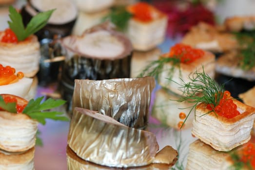 Fish platter with caviar